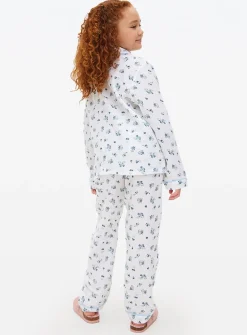 White Double Cloth Floral Print Pyjamas 1-2 years