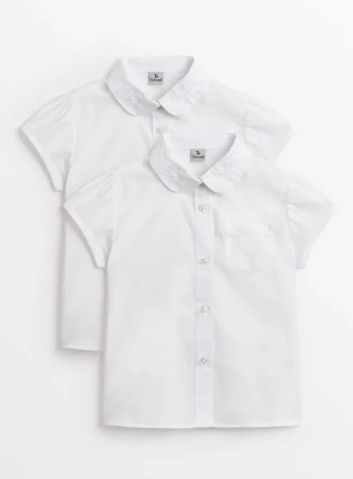 White Embroidered Collar Blouse 2 Pack 5 years