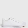 White Eyelet Canvas Trainer 7