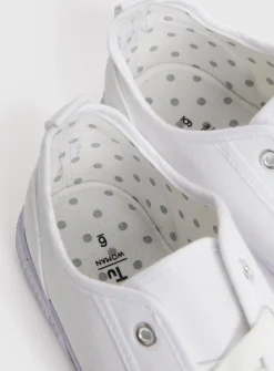 White Eyelet Canvas Trainer 7