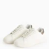 White Faux Leather Leopard Wedge Sole Trainers 6