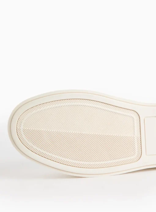 White Faux Leather Leopard Wedge Sole Trainers 6