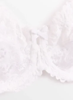 White Floral Lace Underwired Bra 32DD