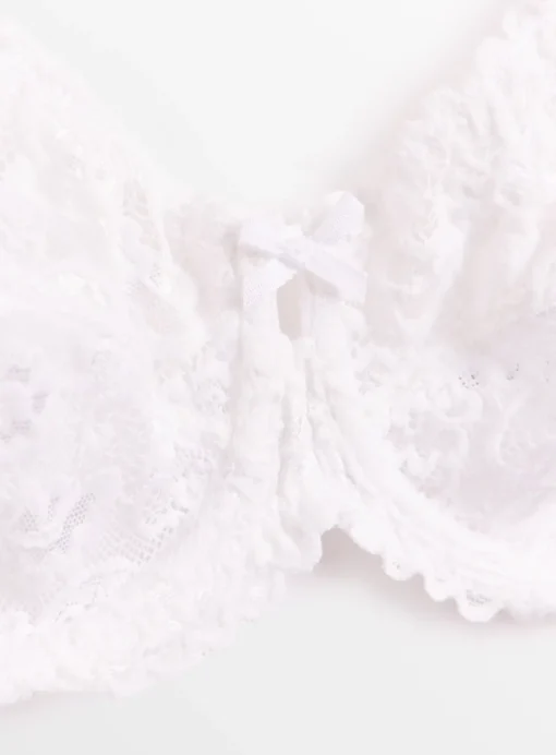 White Floral Lace Underwired Bra 32DD