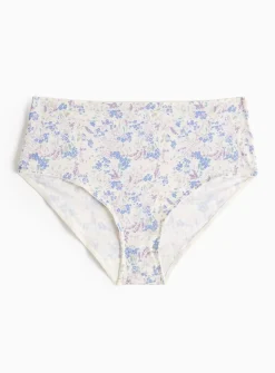 White Floral Print Full Knickers 20