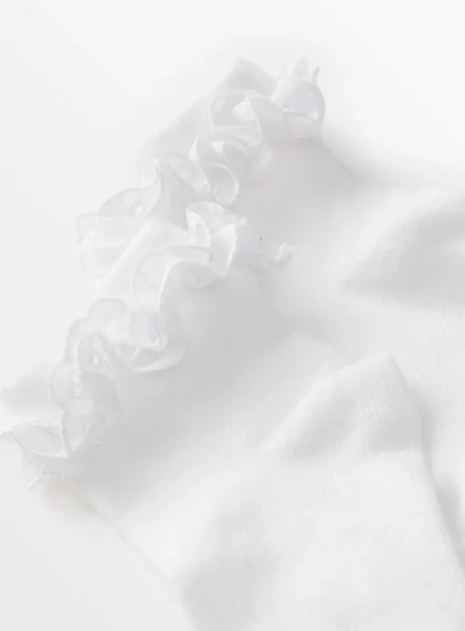 White Frill Socks 3 Pack 12-24 months