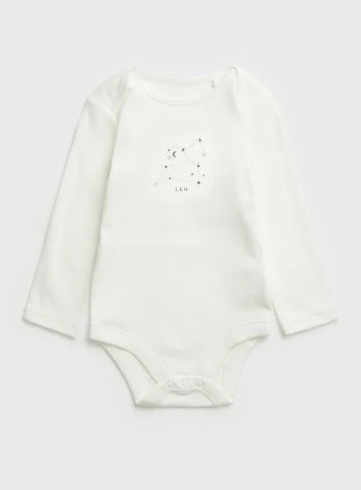 White Leo Zodiac Bodysuit Up to 1 mth