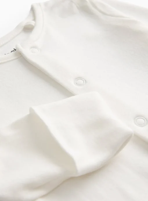 White Long Sleeve Sleepsuits 7 Pack 9-12 months