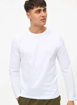 White Long Sleeve T-Shirts 2 Pack M