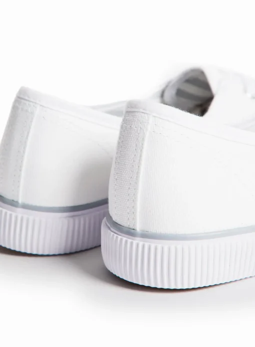 White Low Lace Canvas Trainers 5