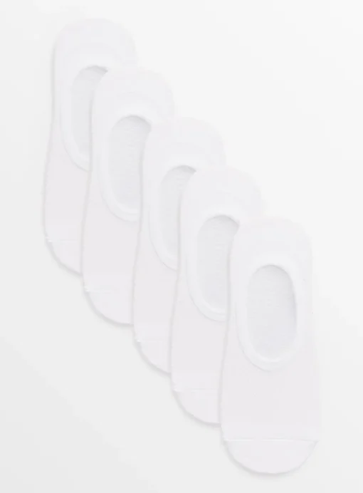 White Mesh Footsies 5 Pack 6-8