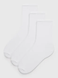 White Modal Blend Ankle Socks 3 Pack 4-8