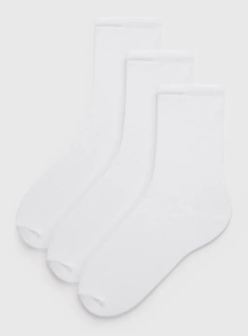 White Modal Blend Ankle Socks 3 Pack 4-8