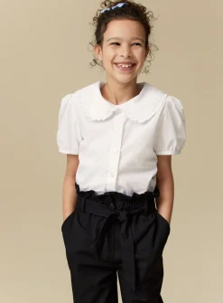 White Oversized Collar Blouse 11 years