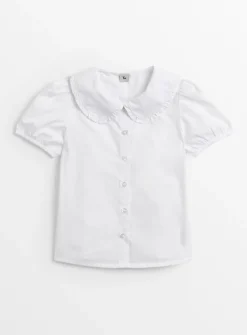 White Oversized Collar Blouse 11 years
