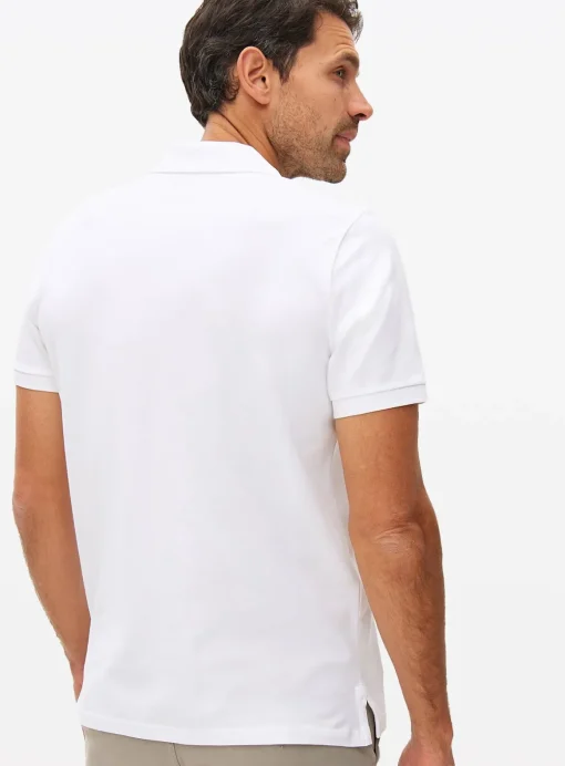White Pique Embroidered Polo Shirt L