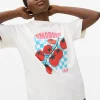 White Pomodoro Graphic Oversized T-Shirt XS