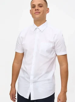 White Regular Fit Short Sleeve Shirts 2 Pack 19.5