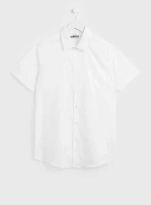 White Regular Fit Short Sleeve Shirts 2 Pack 19.5