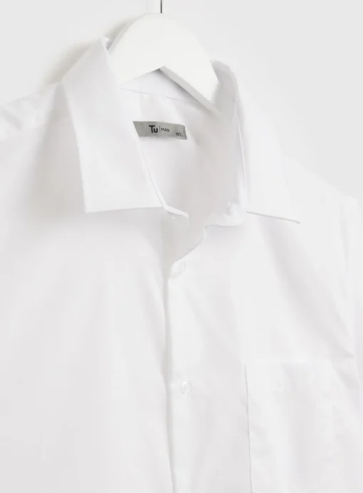 White Regular Fit Short Sleeve Shirts 2 Pack 19.5
