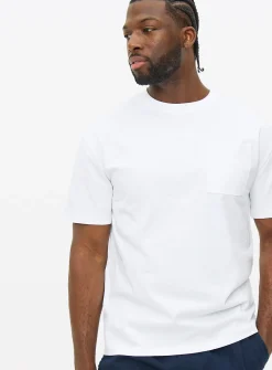 White Relaxed Fit Pocket T-Shirt XL