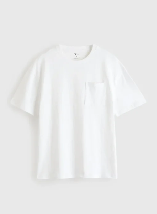 White Relaxed Fit Pocket T-Shirt XL