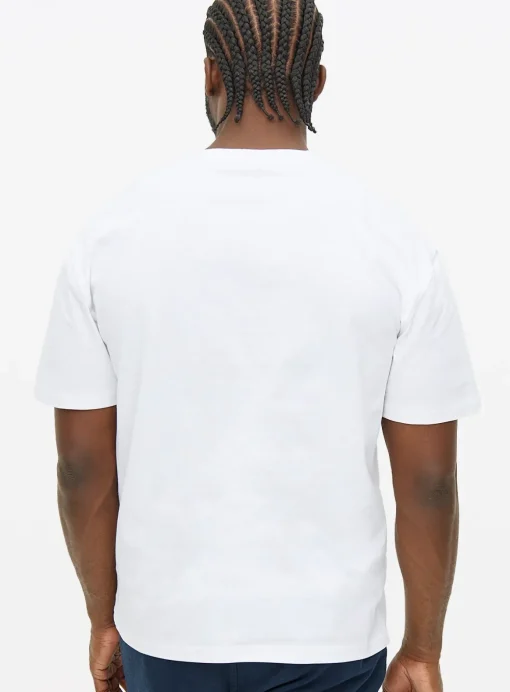White Relaxed Fit Pocket T-Shirt XL
