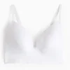 White Ribbed Non-Wired Seamless Bra XXL