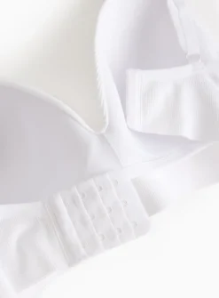 White Ribbed Non-Wired Seamless Bra XXL