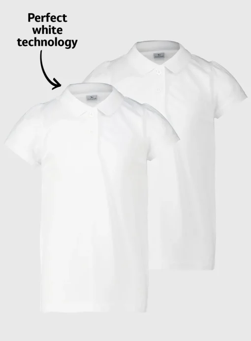 White Scallop Eco-Lite Polo Shirts 2 Pack 3 years