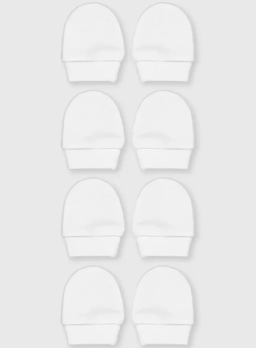 White Scratch Mitts 4 Pack 4 Pack - One Size