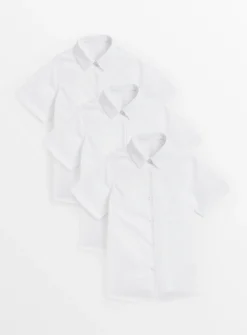 White Slim Fit School Shirts 3 Pack 8 years