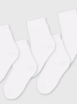 White Sparkle Stripe Socks 5 Pack 6-8.5