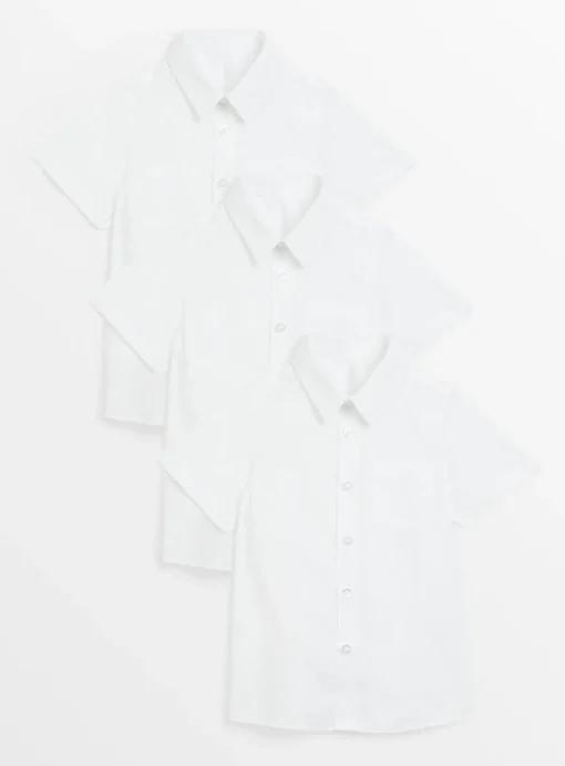 White Stain Resistant School Shirts 3 Pack 3 years