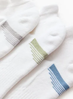 White Stripe Footbed Trainer Socks 3 Pack 9-12