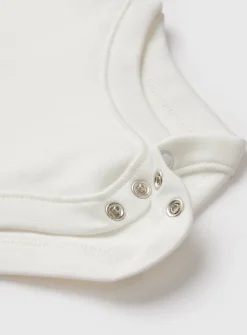 White Teddy Bear L Initial Bodysuit Newborn