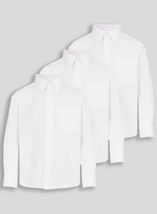 White Teen Long Sleeve Shirts 3 Pack 17 years