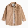 White T-Shirt & tan Corduroy Shirt Set 5 years