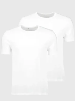 White T-Shirt Vests 2 Pack L