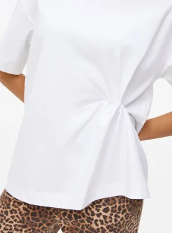 White Twist Knot T-Shirt 16