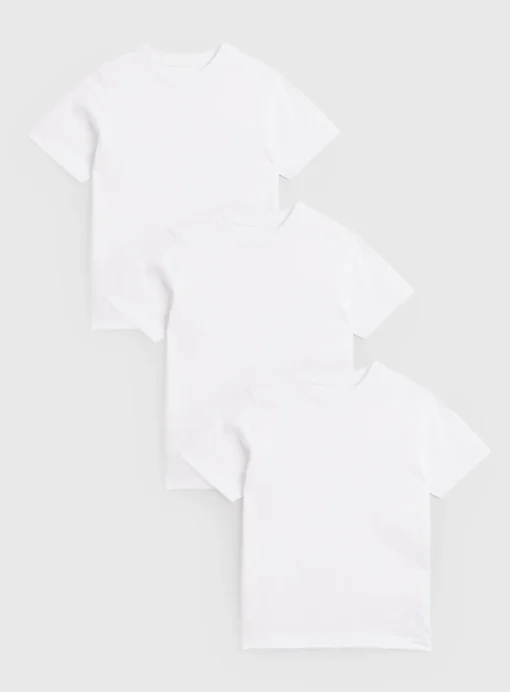 White Unisex Crew Neck T-Shirt 3 Pack 3 years