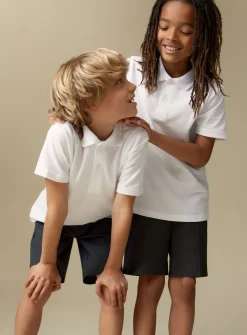 White Unisex Perfect White Polo Shirt 2 Pack 6 years
