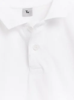 White Unisex Perfect White Polo Shirt 2 Pack 6 years