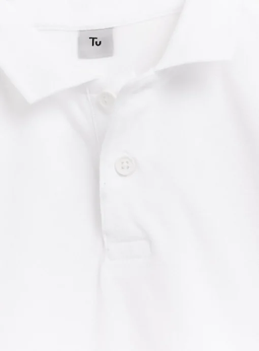 White Unisex Perfect White Polo Shirt 2 Pack 6 years