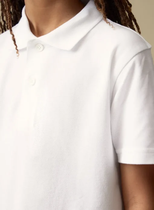 White Unisex Perfect White Polo Shirt 2 Pack 6 years
