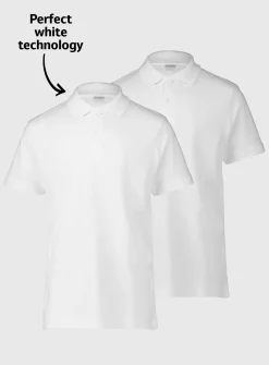 White Unisex Polo Shirts 2 Pack 4 years