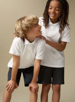 White Unisex Polo Top 5 Pack 3 years