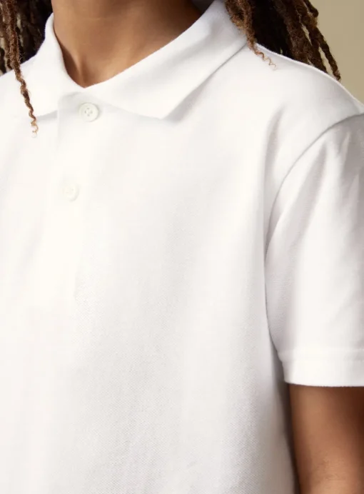 White Unisex Polo Top 5 Pack 3 years