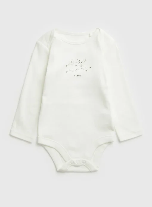White Virgo Zodiac Bodysuit Up to 3 mths