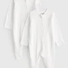 White Zip-Through Sleepsuits 2 Pack 6-9 months